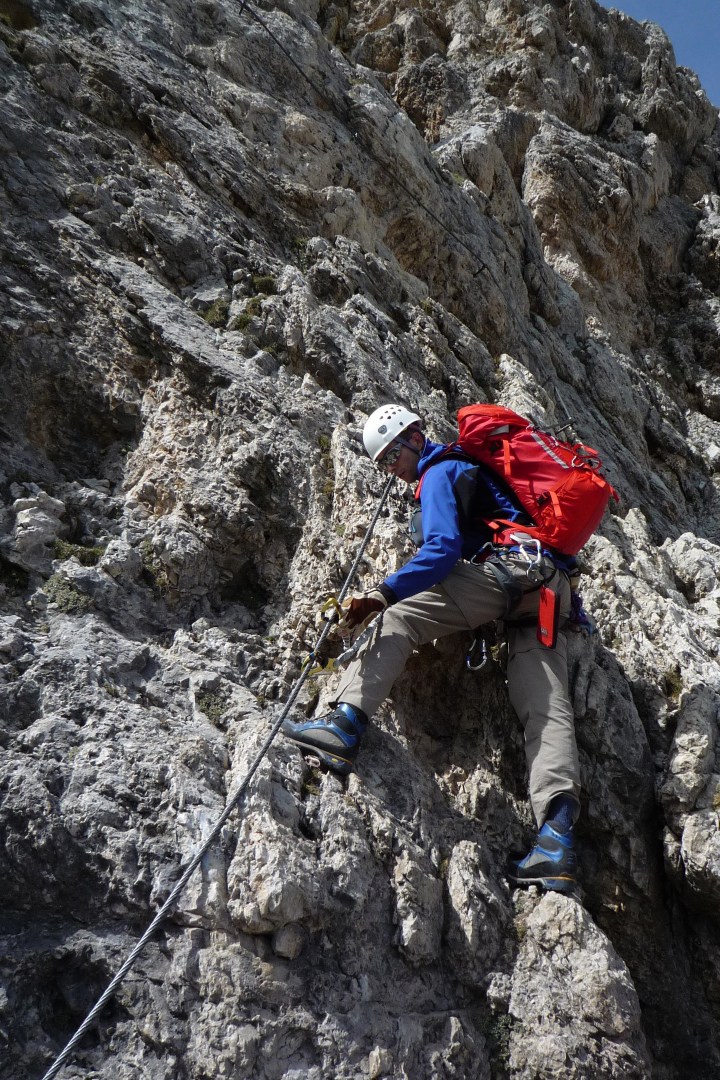 Climbing the Via Ferrata Piz da Cir V