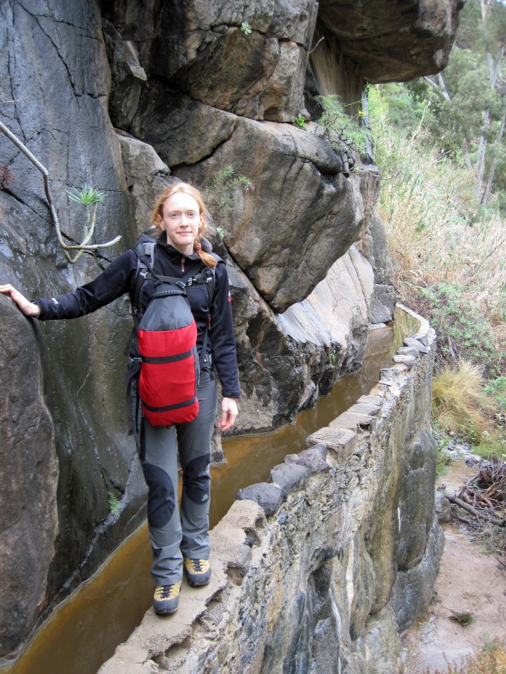 The precarious access route to the Barranco de Moya.