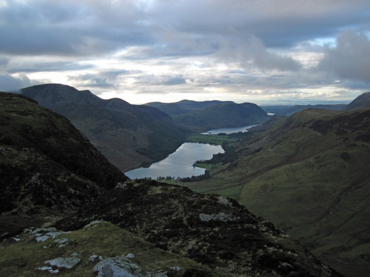 The view of Buttermere from the summit of Fleetwith Pike.