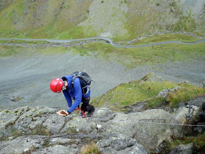 Me climbing on the Honister Slate Mine Via Ferrata.