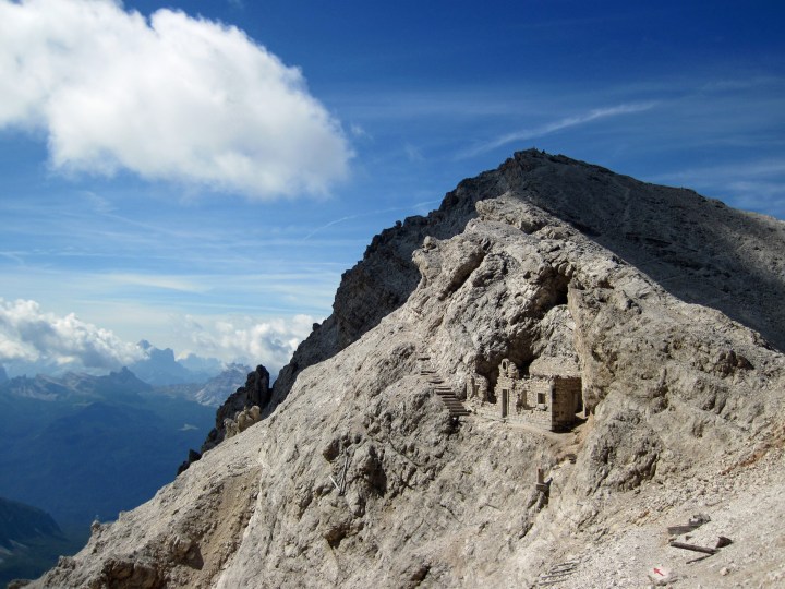 WW1 ruins on the Via Ferrata Ivano Dibona.