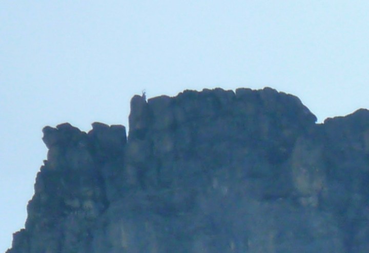 In this magnification, you can see me waving at Valerie from the Rotstock summit