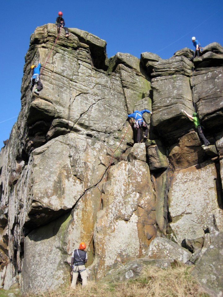 Climbers at Froggatt Edge