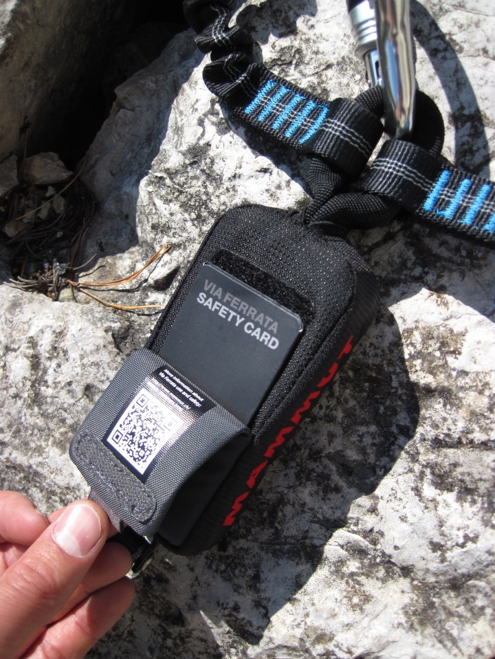 The safety card in a pouch in the Mammut Tec Step Bionic Turn 2.