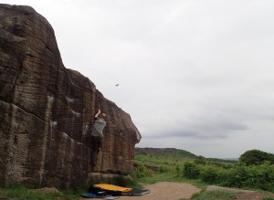 Climbing Track Crack at Curbar Fields
